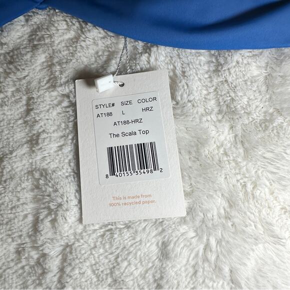 Andie Swim Size L Bikini Top Blue The Scala Cruise Resortwear Pool Bandeau Beach - Picture 4 of 7